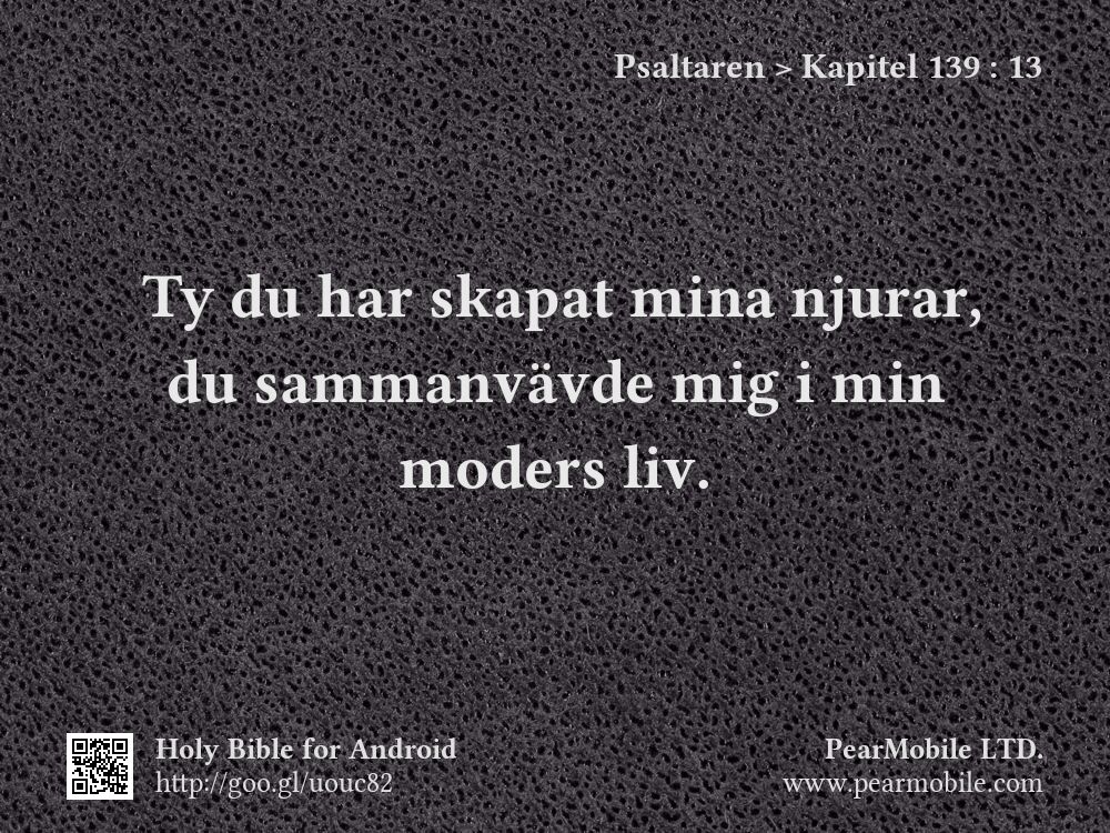 Psaltaren, Kapitel 139:13